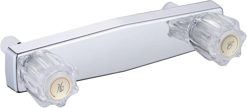 gcbcrit Mobile Home RV Shower Faucet, Shower Faucet for Matco-Norca 8 on Center Valves, 2 Valve 8 inch Wall Mount Shower Valve (Chrome) - Image 1